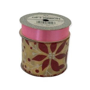 NIB Floral Yellow Red White and Pink Decorative Ribbon Spools
